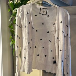 Papaya white pattered cardigan with embroidered details